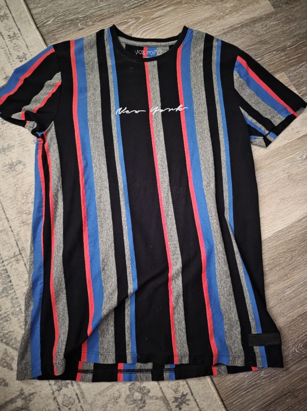 Vox Populi New York Men's Black Multi-Stripe Tee